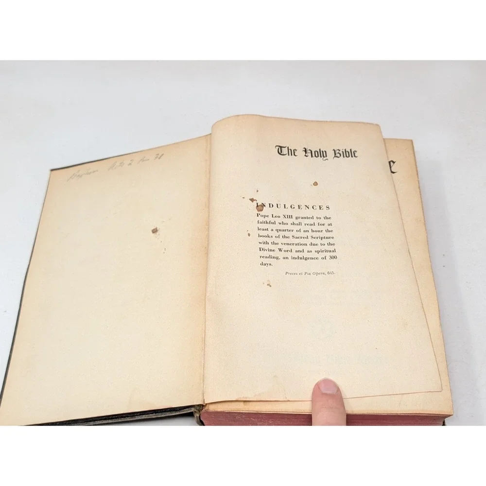 The Holy‎ Bible The Douay Bible House 1941 Hardcover Pope Leo XIII VTG 1940s 40s